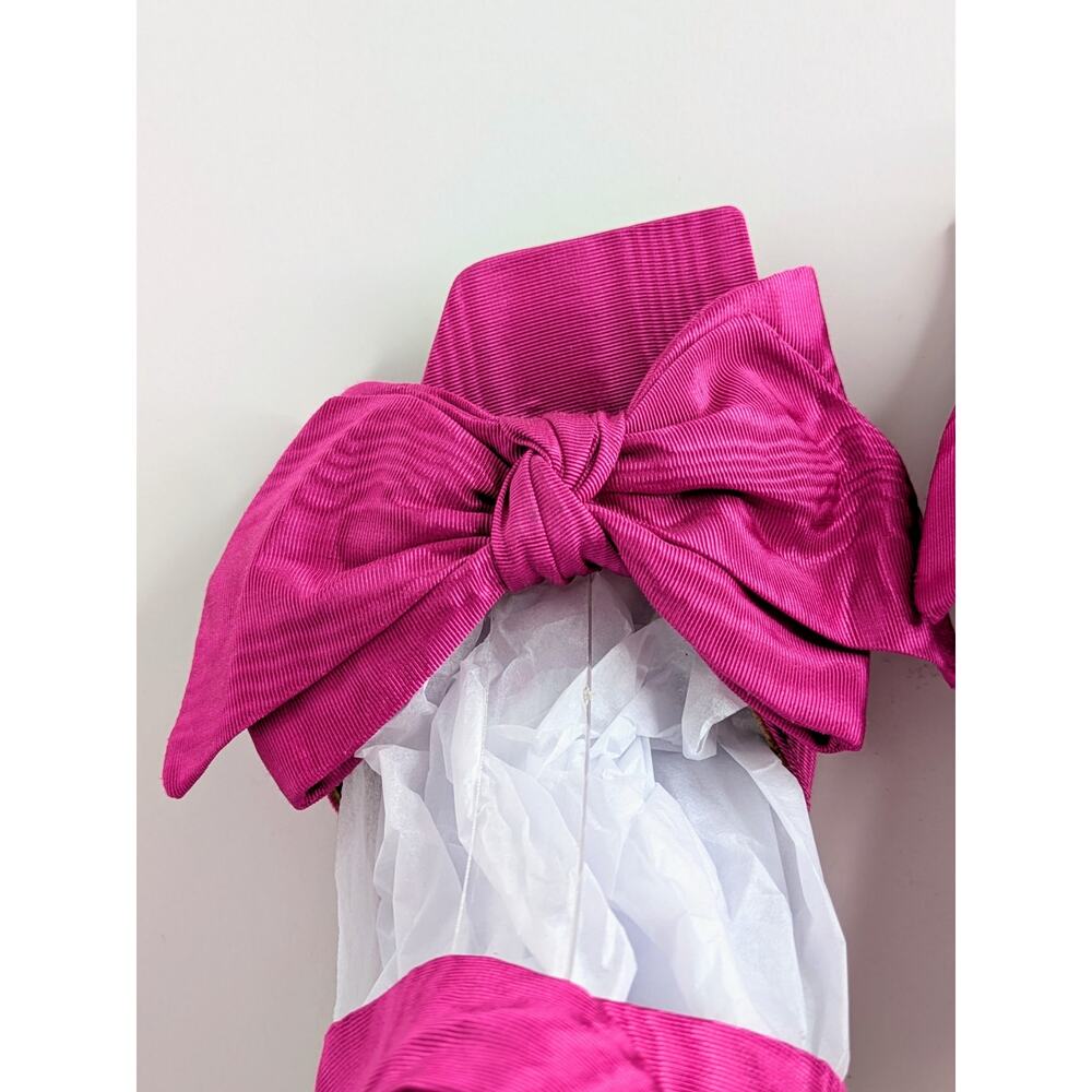 Ganni Bow Ankle Tie Heels 38 Hot Pink Open Toe Strappy Kitten Heel Party 7.5-8 - Picture 12 of 16